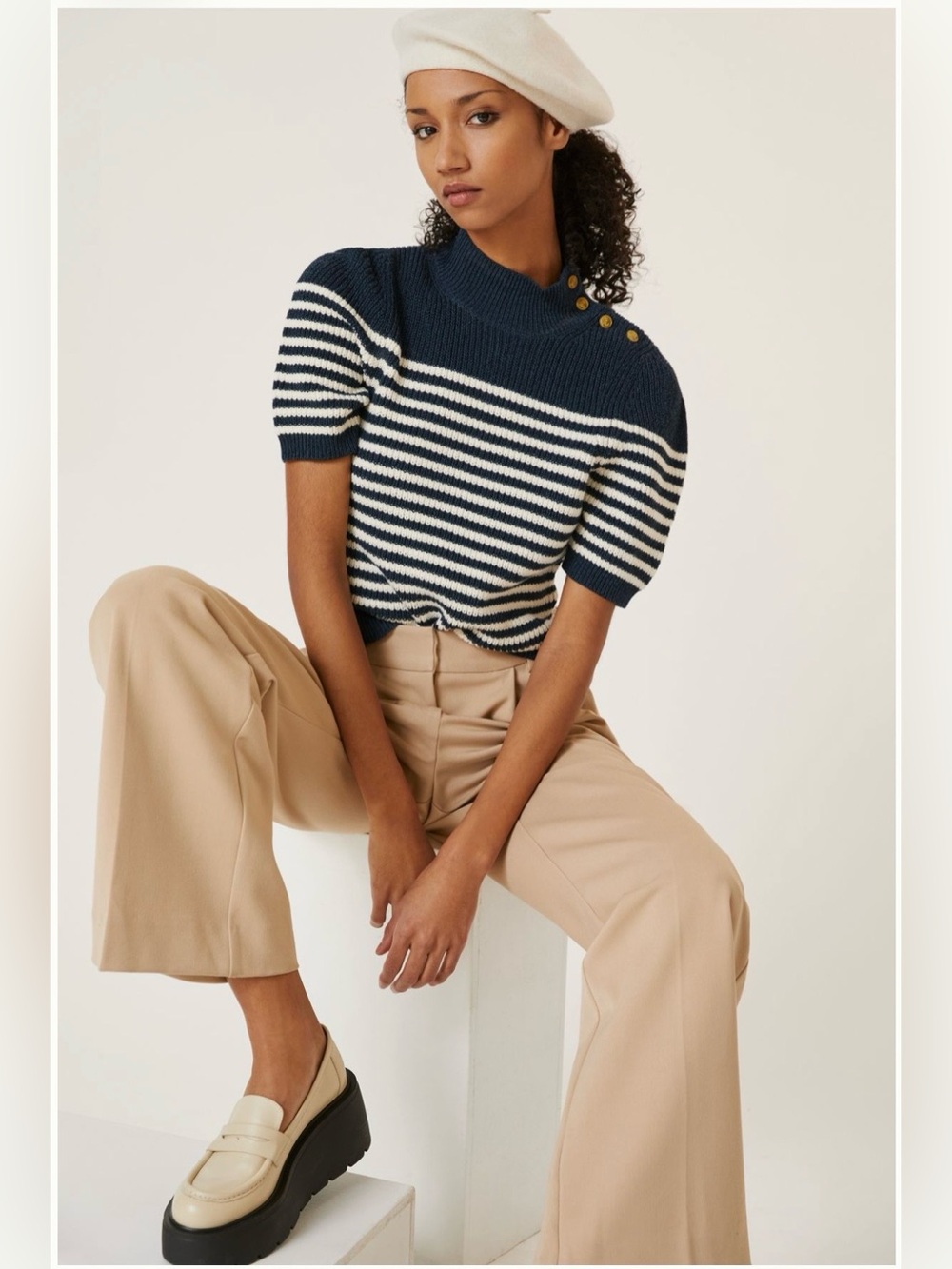 Maeve Puff-Sleeved Sweater Tee
